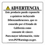 Spanish California Prop 65 Consumer Product Warning Sign CAWS-42491