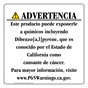 Spanish California Prop 65 Consumer Product Warning Sign CAWS-42495