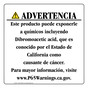 Spanish California Prop 65 Consumer Product Warning Sign CAWS-42496