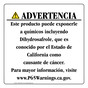 Spanish California Prop 65 Consumer Product Warning Sign CAWS-42513