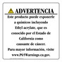 Spanish California Prop 65 Consumer Product Warning Sign CAWS-42559