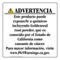Spanish California Prop 65 Consumer Product Warning Sign CAWS-42610
