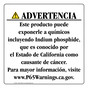 Spanish California Prop 65 Consumer Product Warning Sign CAWS-42644