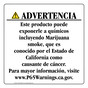 Spanish California Prop 65 Consumer Product Warning Sign CAWS-42678