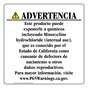 Spanish California Prop 65 Consumer Product Warning Sign CAWS-42723