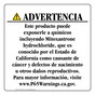 Spanish California Prop 65 Consumer Product Warning Sign CAWS-42727