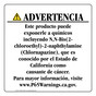 Spanish California Prop 65 Consumer Product Warning Sign CAWS-42736