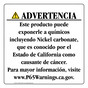 Spanish California Prop 65 Consumer Product Warning Sign CAWS-42753