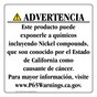 Spanish California Prop 65 Consumer Product Warning Sign CAWS-42755