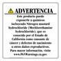 Spanish California Prop 65 Consumer Product Warning Sign CAWS-42773