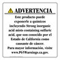 Spanish California Prop 65 Consumer Product Warning Sign CAWS-42948