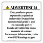 Spanish California Prop 65 Consumer Product Warning Sign CAWS-43014