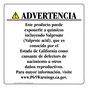 Spanish California Prop 65 Consumer Product Warning Sign CAWS-43019
