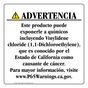 Spanish California Prop 65 Consumer Product Warning Sign CAWS-43029