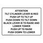 Attention Tilt Cylinder Lever Is Red Push Up Sign NHE-32860