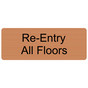 Copper Engraved Re-Entry All Floors Sign EGRE-539_Black_on_Copper