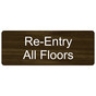 Walnut Engraved Re-Entry All Floors Sign EGRE-539_White_on_Walnut