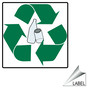 Clear Glass Recycle Symbol Label for Recycling / Trash / Conserve LABEL_SYM_354