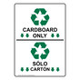 Cardboard Only Bilingual Sign for Recyclable Items NHB-14160