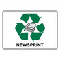 Newsprint Sign for Recyclable Items NHE-14245