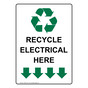 Portrait Recycle Electrical Here Sign With Symbol NHEP-14141