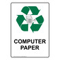 Portrait Computer Paper Sign With Symbol NHEP-14235