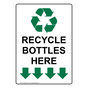 Portrait Recycle Bottles Here Sign With Symbol NHEP-18401