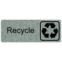 Platinum Marble Engraved Recycle Sign with Symbol EGRE-538-SYM_Black_on_PlatinumMarble