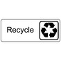 White Engraved Recycle Sign with Symbol EGRE-538-SYM_Black_on_White
