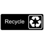 Black Engraved Recycle Sign with Symbol