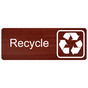 Cinnamon Engraved Recycle Sign with Symbol EGRE-538-SYM_White_on_Cinnamon