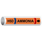 Orange HSD Vap Ammonia [High Stage Discharge] Pipe Marking Label PIPE-50833
