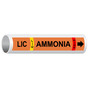 Orange LIC LIQ Ammonia High [Liquid Injection Cooling] Pipe Marking Label PIPE-50839