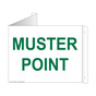 White Triangle-Mount MUSTER POINT Sign NHE-25548Tri