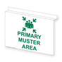 Ceiling-Mount PRIMARY MUSTER AREA Sign With Symbol NHE-25650Ceiling