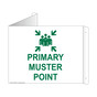 White Triangle-Mount PRIMARY MUSTER POINT Sign With Symbol NHE-25652Tri