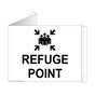 White Triangle-Mount REFUGE POINT Sign With Symbol NHE-27805Tri
