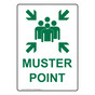 Portrait Muster Point Sign With Symbol NHEP-25553
