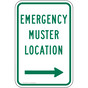 Emergency Muster Location [ Right Arrow] Sign PKE-27445