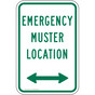 Emergency Muster Location [ Arrow ] Sign PKE-27447