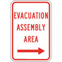 Evacuation Assembly Area [ Right Arrow ] Sign PKE-27450