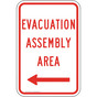 Evacuation Assembly Area [ Left Arrow ] Sign PKE-27451