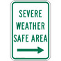 Severe Weather Safe Area [ Right Arrow ] Sign PKE-27732