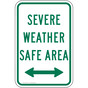 Severe Weather Safe Area [ Arrow Both ] Sign PKE-27734