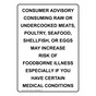 Portrait Consumer Advisory Consuming Raw Or Sign NHEP-33129