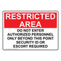 Do Not Enter Authorized Personnel Only Beyond Sign NHE-34930