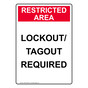 Portrait Lockout/Tagout Required Sign NHEP-34954