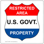 Restricted Area U.S. Govt. Property Sign TRE-13589