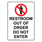 Portrait Restroom Out Of Order Do Sign With Symbol NHEP-37447