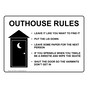 Outhouse Rules Sign for Restroom Etiquette NHE-15940